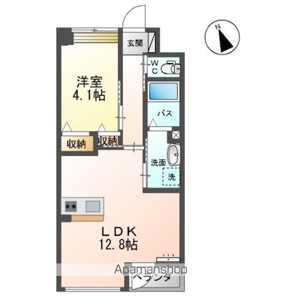 アクティブシティー横塚[1LDK/41.8m2]の間取図