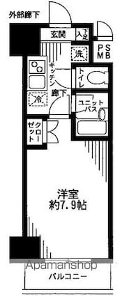 東京都杉並区荻窪５丁目[1K/24.06m2]の間取図