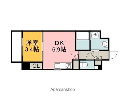ララ・クスタ[1DK/27.54m2]の間取図