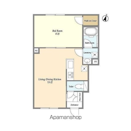 メディオ上北沢[1LDK/46.25m2]の間取図