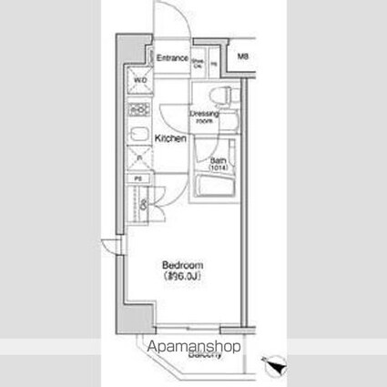 プラウドフラット森下[1K/20.64m2]の間取図