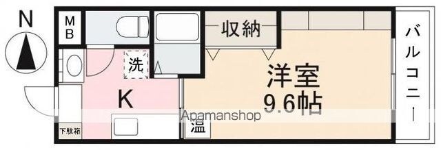 香川県高松市福岡町３丁目[1K/28.22m2]の間取図