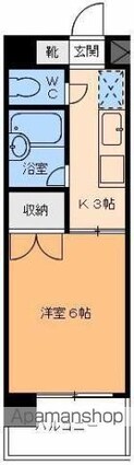 サンシャイン緑町Ⅱ[1K/19.8m2]の間取図