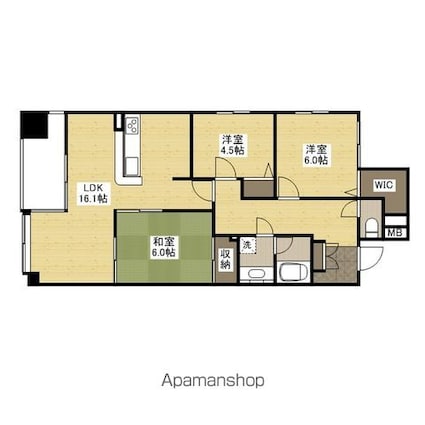 ライオンズマンション上幟シティ[3LDK/74.79m2]の間取図