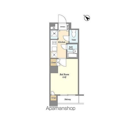 ＢＰＲレジデンス水天宮前[1K/22.46m2]の間取図