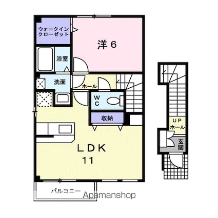エクセレントＫＵＲＡ[1LDK/47.79m2]の間取図
