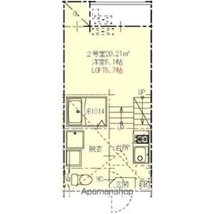 ハーモニーテラス八剱町[1K/20.21m2]の間取図