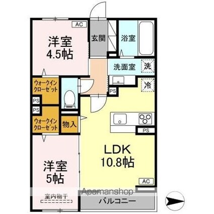 ボヌール　Ｔ[2LDK/50.92m2]の間取図