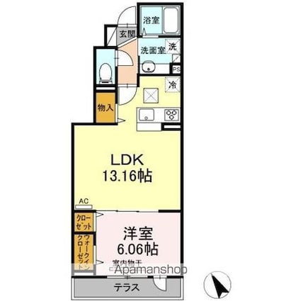 アンジュール代田[1LDK/45.39m2]の間取図