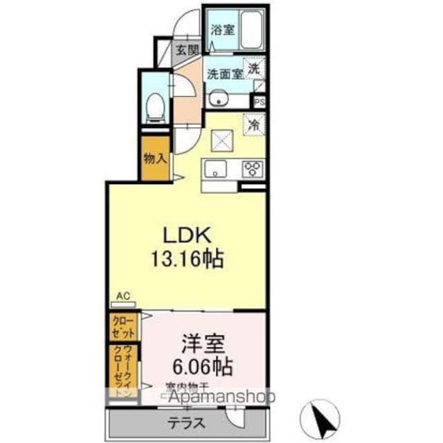 アンジュール代田[1LDK/45.39m2]の間取図