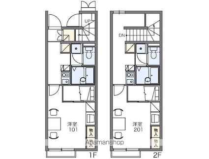 レオパレスブルューテブルューテ[1K/28.02m2]の間取図