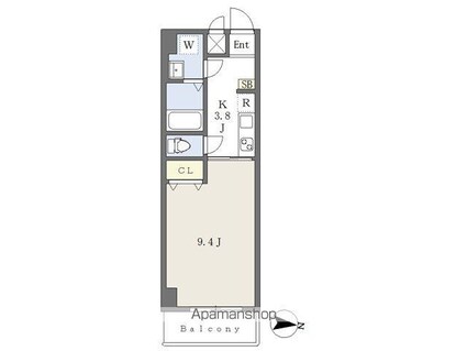 ＧＲＡＣＥ緑町[1K/28.69m2]の間取図