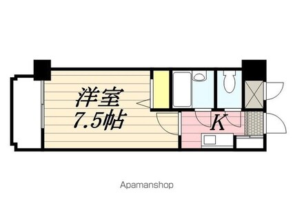 ラ・レジダンス・ド・パルム[1K/21.6m2]の間取図