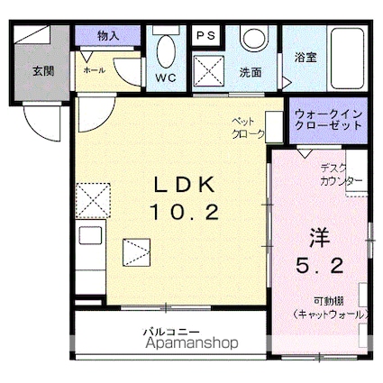 プリマヴェーラ　ドゥエ[1LDK/37.13m2]の間取図