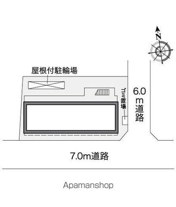 レオパレスカメリア[1K/22.35m2]の配置図