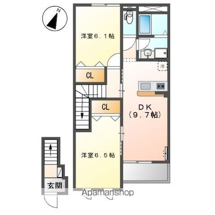 スカイム[2LDK/56.31m2]の間取図