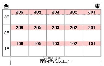 コートリジェール[3DK/58.5m2]の配置図