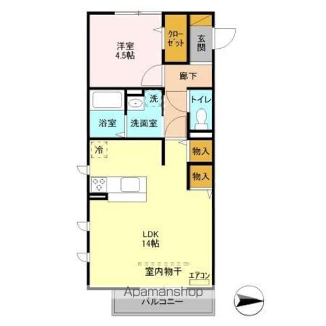 ヒル　ヴァレイ　Ａ[1LDK/46.17m2]の間取図