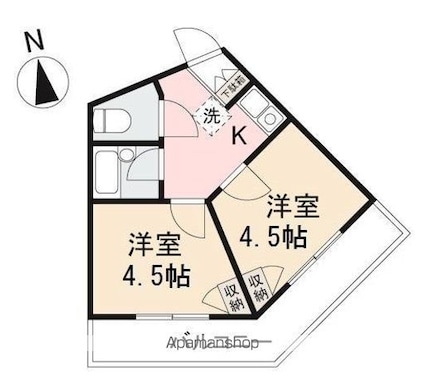 ＣＡＬＶＥＲＴ西宝町[2K/29.64m2]の間取図