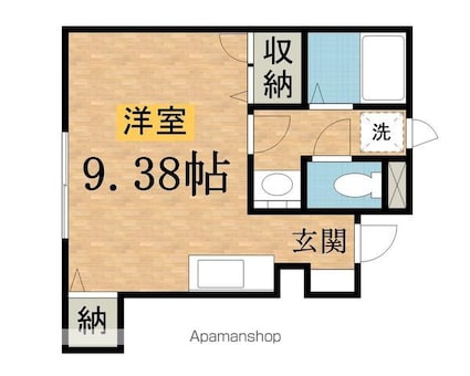 東京都八王子市打越町[1R/26.29m2]の間取図