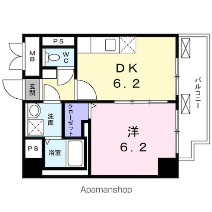 グロリア南青山[1DK/33.11m2]の間取図