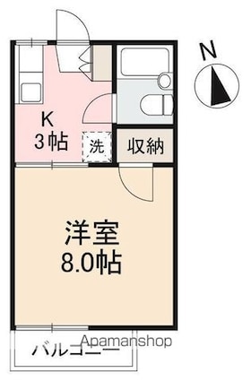 コーポエミ[1K/23.18m2]の間取図
