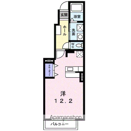 グローリーハウスＢ[1R/32.9m2]の間取図