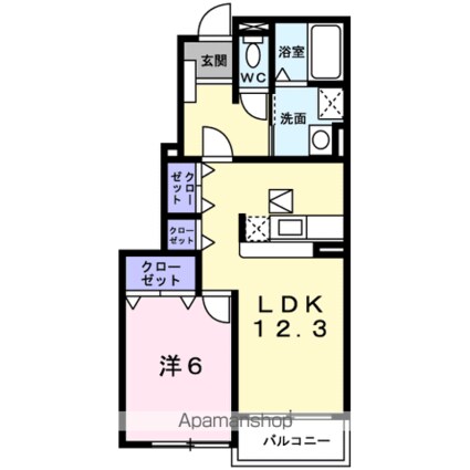 グレース・ガーデンⅢ[1LDK/45.72m2]の間取図