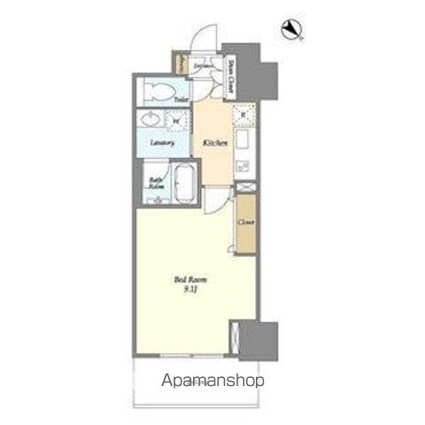 フロンティア新宿タワー[1K/30.37m2]の間取図