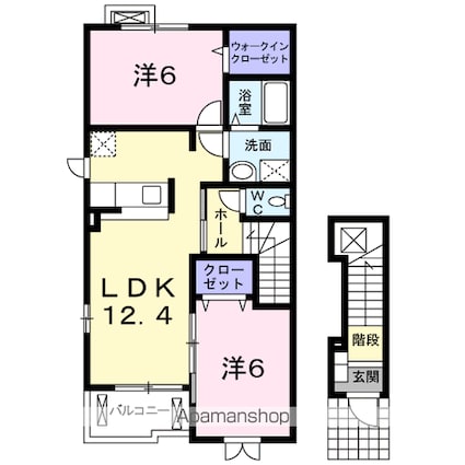 シエル　ブルー[2LDK/58.52m2]の間取図