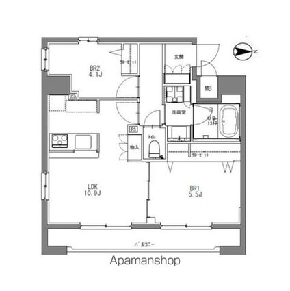 Ｌａ　Ｄｏｕｃｅｕｒ秋葉原[2LDK/50.21m2]の間取図