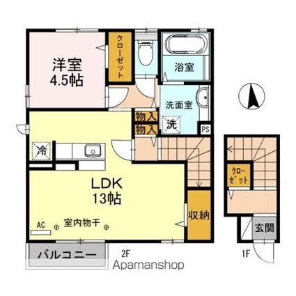 ブルク[1LDK/53.22m2]の間取図