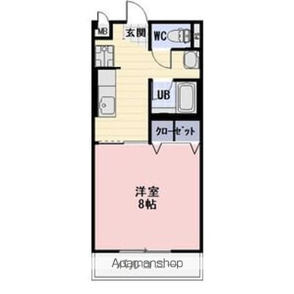 サープラス福岡[1K/28.1m2]の間取図