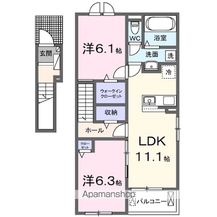 ローレル　Ⅲ[2LDK/58.57m2]の間取図