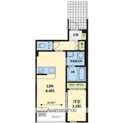 ＭＩＹＡＢＩ（ミヤビ）[1LDK/32.08m2]の間取図