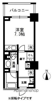 レジディア中落合Ｂ棟[1R/24.09m2]の間取図