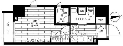 ステージグランデ新御徒町アジールコート[1K/25.92m2]の間取図
