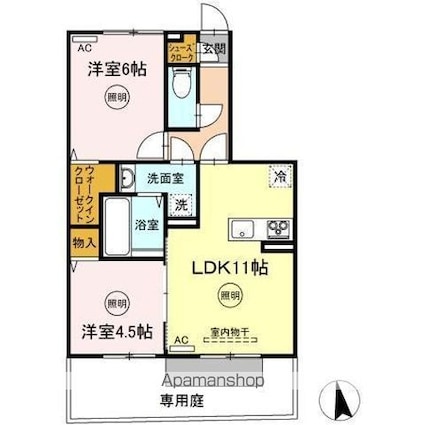 ラ・ソフィー[2LDK/51.66m2]の間取図