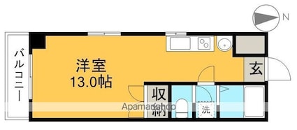 ストーク天神[1R/25m2]の間取図