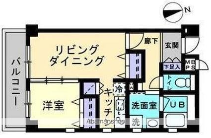 リマーク旅籠町[1LDK/40.21m2]の間取図