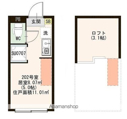 アーバンヴィラ久が原[1R/11.01m2]の間取図