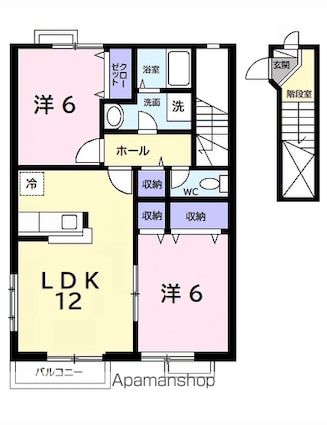 グレースコートⅡ[2LDK/63.3m2]の間取図