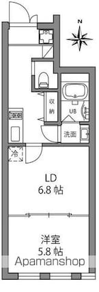 グランバリュー八王子北野[1LDK/36.63m2]の間取図