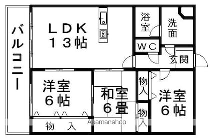フォーレスト２１[3LDK/68.94m2]の間取図