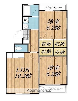 エクセレントビューⅢ[2LDK/55.73m2]の間取図