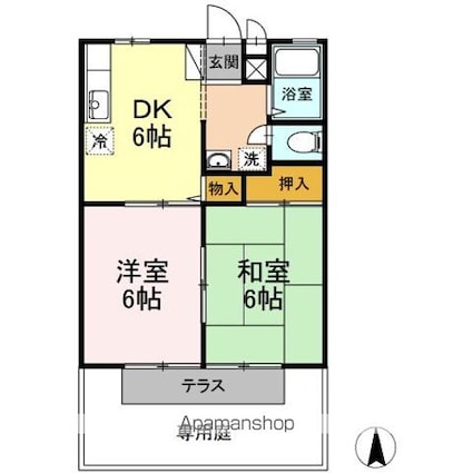 東京都小金井市東町３丁目[2DK/41m2]の間取図