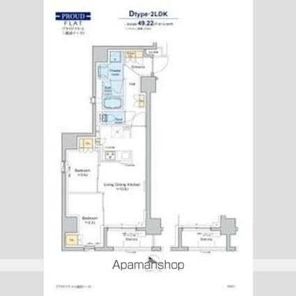 プラウドフラット三越前イースト[2LDK/49.22m2]の間取図