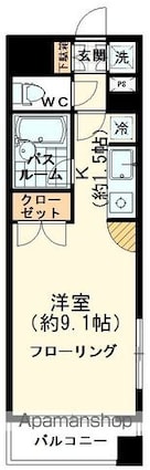 ジェイパーク代々木[1R/22.62m2]の間取図