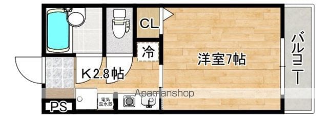 ベージュ緑井の間取り写真