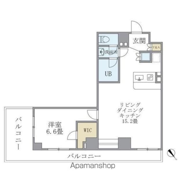 東京都新宿区西新宿７丁目[1LDK/49.46m2]の間取図